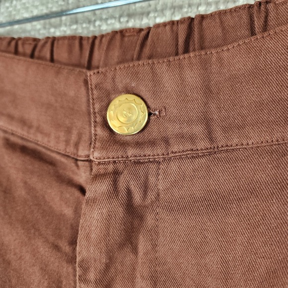 Big Bud Press Trousers Shorts Work 100% Cotton Womens L Burgundy Pleated - Picture 3 of 13